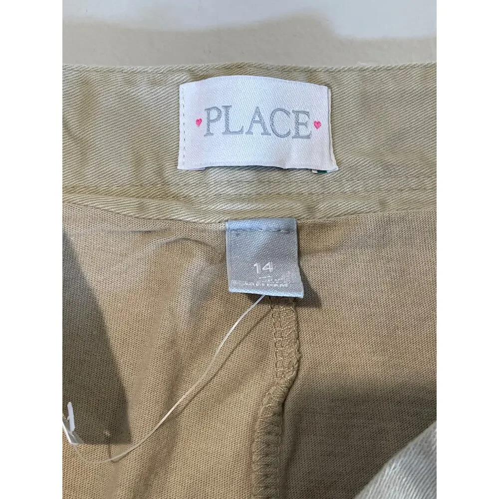The Children’s Place Size 14 Khaki Pleated Skort – NWT – Button Detail